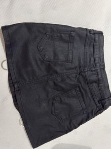 Black Faux Leather Mini Skirt