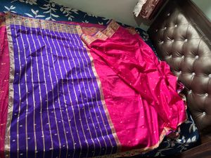Vibrant Pink Saree with Stitched Blouse