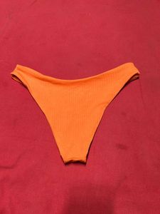 Shein Orange Ribbed Bikini Bottom