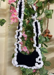 Crochet Ruffle Shoulder Bag