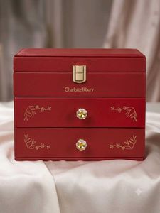 Charlotte tilbury Elegant Red Jewelry Box with Mir