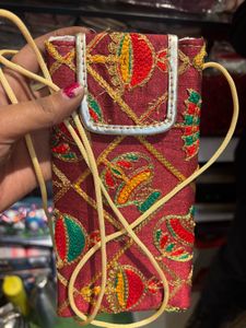 Embroidered Mobile Sling Bag