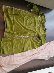Elegant Olive Kurta Set with Dupatta
