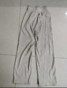 Cream Corduroy Wide Leg Pants