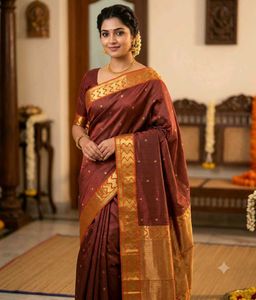 Elegant Maroon Silk Saree