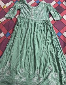 Green Embroidered Dress