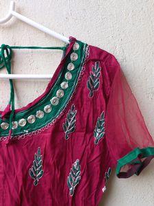 NEW MAROON EMBROIDERY KURTA