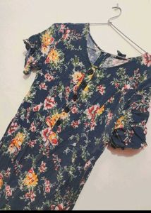 Grey Jumpsuit Multi Floral Print For 30 Bust