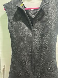 Elegant Black Jacquard Dress