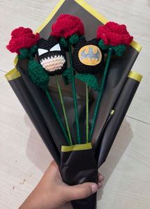 Crochet Batman Rose Bouquet for gifting men