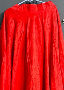 red flared skirt