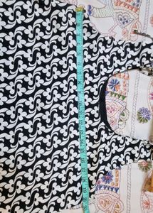 Monochromatic Floral Print Dress