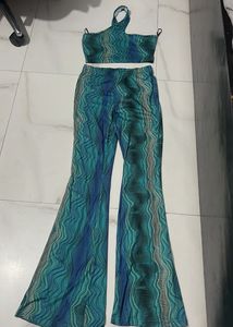 Boho Print One Shoulder Top &amp; Bell Bottoms
