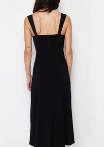 h&amp;m Elegant Off-Shoulder Black Midi Dress