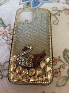 Swan Rhinestone Phone Case iphone 13,14,15