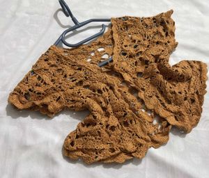 🎁 Pinterest Crop Crocheted Shrug M
