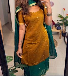 Mustard Yellow Kurta Set with Dupatta