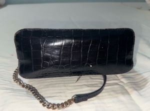 Chic Black Croc Effect Dome Bag