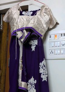Elegant Purple Embroidered Saree