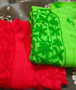 Combo Chikankari Georgette Kurti....