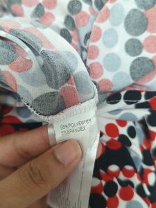 Vibrant Polka Dot Print Tunic Top