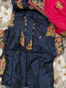 Embroidered Navy Blue Lehenga Choli