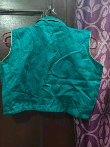 Teal Sleeveless Blouse