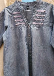 Stylish Denim Tunic Top