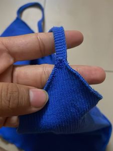 Blue Ribbed Tank Top