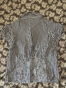 Cute Black &amp; White Gingham Button-Up Top