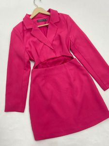 Hot Pink Cut-Out Blazer Dress
