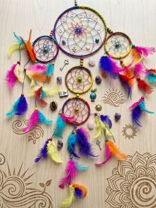 🌈🪶 MULTICOLOUR DREAM FEATHER CATCHER