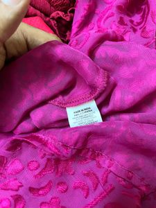 Vibrant Pink Textured Button-Up Shirt