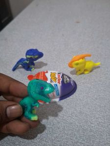 Kinder Surprise Dinosaur Toys glowing