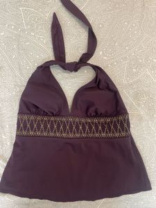 purple plum halter neck top