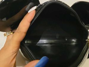 Mickey Mouse Inspired Black Patent sling bag