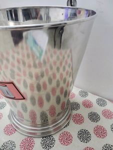 Vintage Blue Star Stainless Steel Bucket