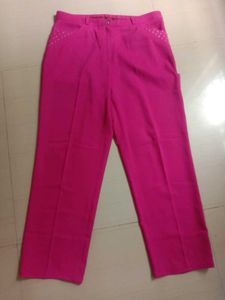 Bright Pink Embellished Pants