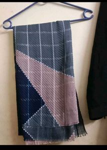 Elegant Black Kurta Set with Scarf