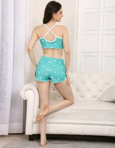 Shein Spaghetti Strap Novelty Print Curled HemTop