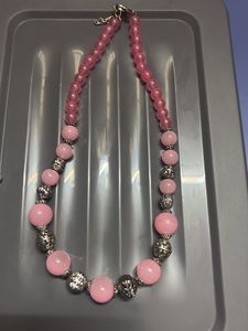 Pink & Silver Beaded Necklace