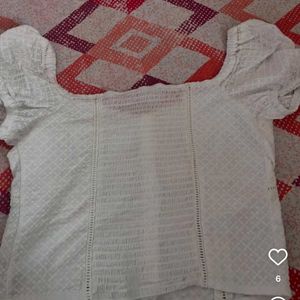 FREE SHIPPING White Puff Sleeve Top
