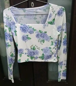 Floral Print Long Sleeve Top - S/M Size