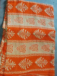 new trendy women Orange Saree with Traditional