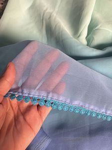Ombre Silk Saree with Blue Border