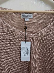 Sparkly Rose Gold V-Neck Sweater