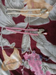 Pearl &amp; Crystal Necklaces, bracelet and bangle set