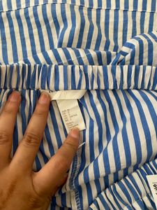 Blue &amp; White Striped Off-Shoulder Top