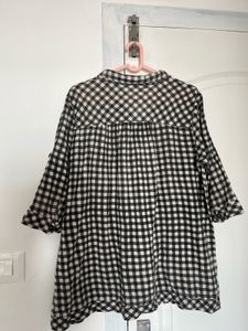 Chic Gingham Check Tunic Top
