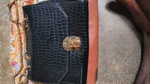 Stylish Black Textured Clutch